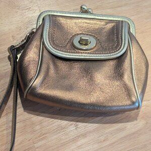 Coach Legacy 65th Anniversary Metallic Gold Leather Wristlet